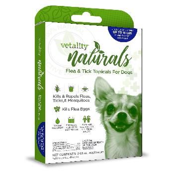 Vetality Naturals Flea & Tick Topicals for Dogs Up to 15 lbs 3ds