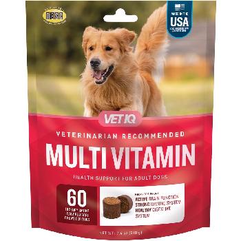 VetIQ Multi Vitamin Supplement for Dogs, Hickory Smoke Flavor Chew, 60 Ct