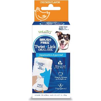 Vetality Brush Free Twist & Lick Oral Gel for Dogs