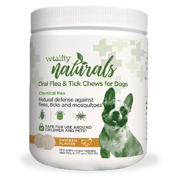 Vetality Naturals Oral Flea & Tick Chews for Dogs 120 ct