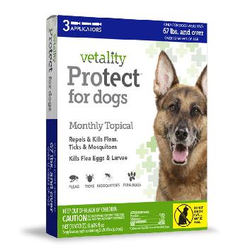 Vetality Protect for Dogs 67 lbs and Over, 3 doses