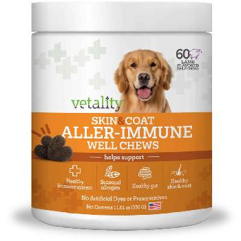 Vetality Skin & Coat Aller-Immune Well Chews for Dogs, 60ct