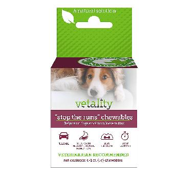 Vetality Stop The Runs Chewables for Dogs, 6 Count
