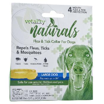Vetality Naturals Flea & Tick Collar for Large Dogs up to 26" neck 1 ct