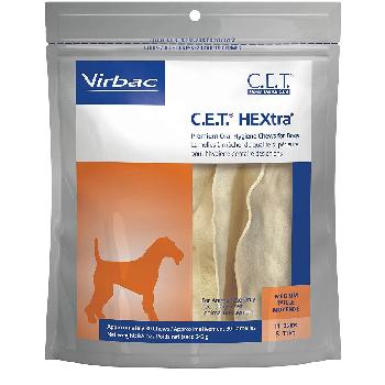 C.E.T. HEXtra Premium Oral Hygiene Chews for Medium Dogs, 11-25 pounds, 30 count