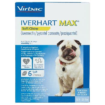 Iverhart Max Soft Chews for Dogs 12 to 25lbs, 6 Soft Chews(6-mos. supply)