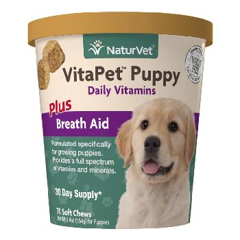 NaturVet VitaPet Puppy Plus Breath Aid Soft Chews 70 ct