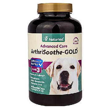 NaturVet ArthriSoothe-GOLD Advanced Care Chewable Tablets for Dogs and Cats, 40 count