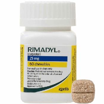 Rimadyl (Carprofen) Chewable Tablets for Dogs, 25 mg, 60 count